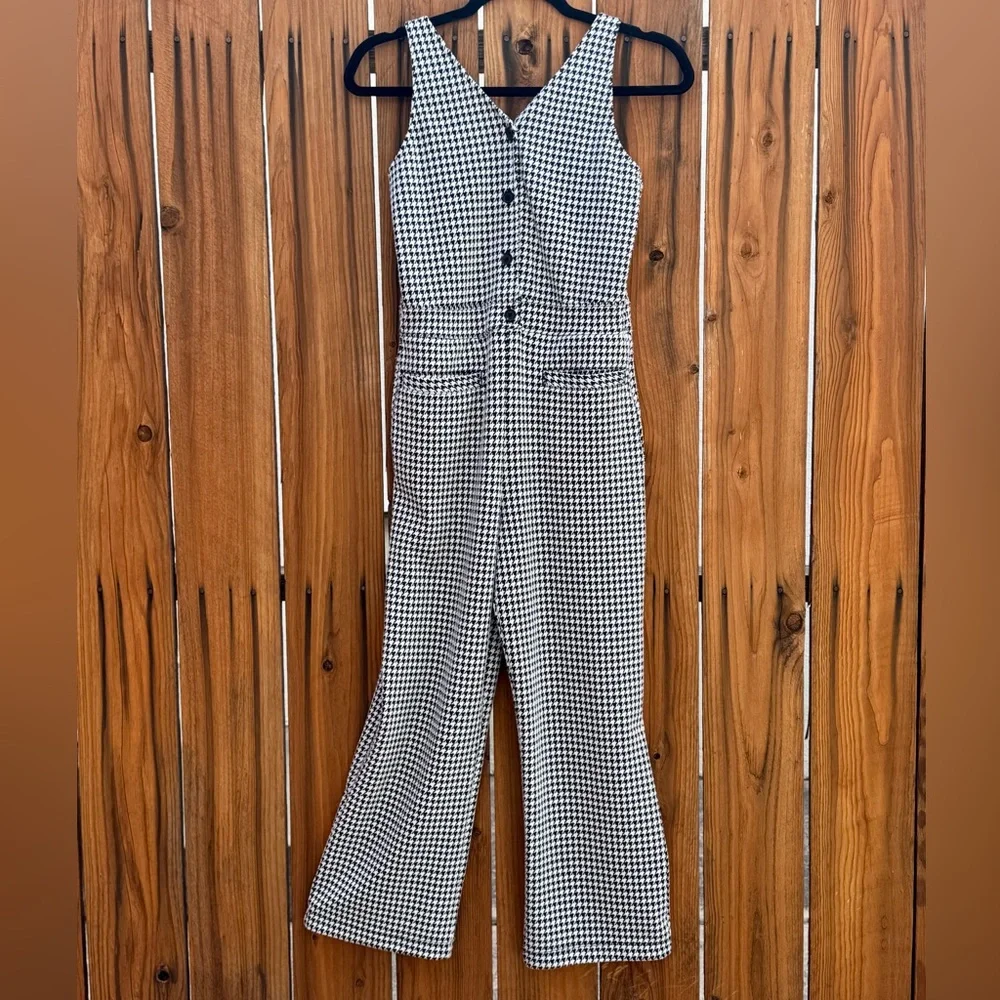 Abercrombie Kids Black & White Girls Houndstooth Jumpsuit - Size 13/14 - Picture 7 of 7